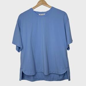 Athleta Effortless Short Sleeve T-Shirt I Large I Blue Boxy Athleisure Lounge